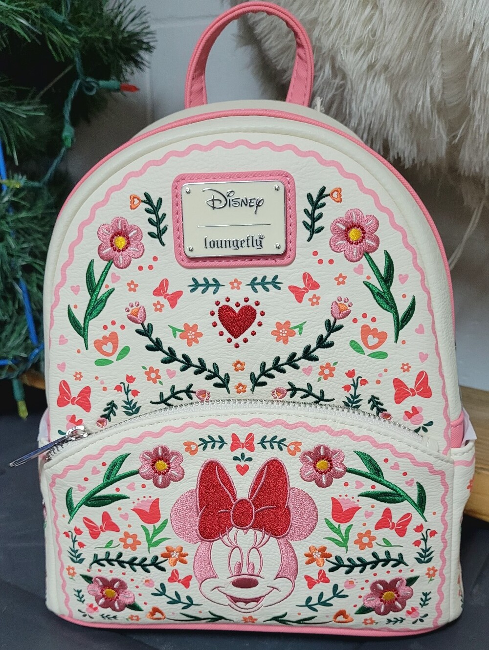 Loungefly Disney Minnie Mouse Floral Embroidered Mini Backpack